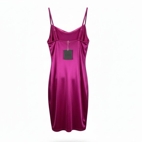 NWT Hot Pink Satin Mini Dress - Size 4-6 - Picture 2 of 6